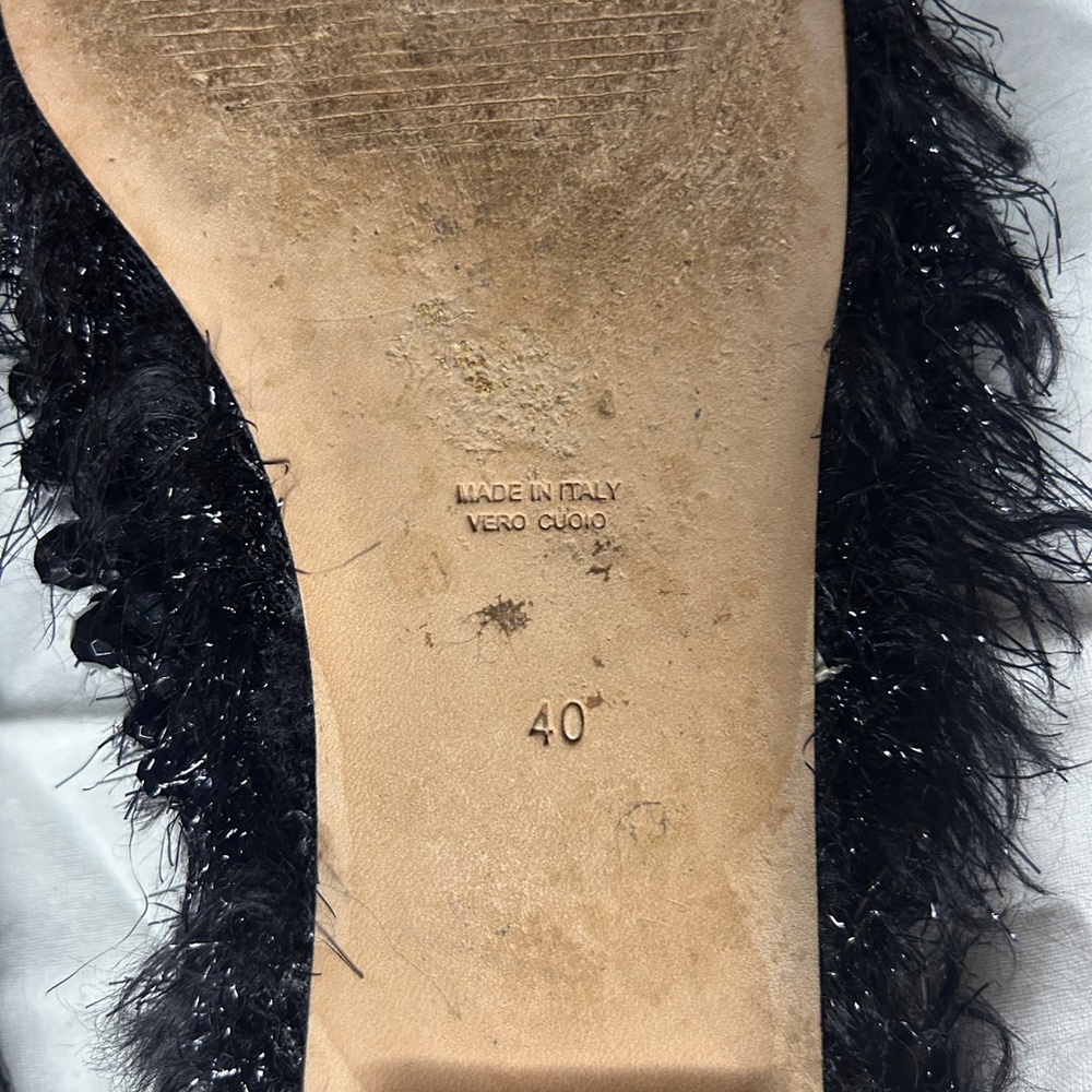 Simone Rocha black Beaded Pointy Toe Flats (Made in Italy) Size 40-US Women’s 9 - Picture 5 of 6